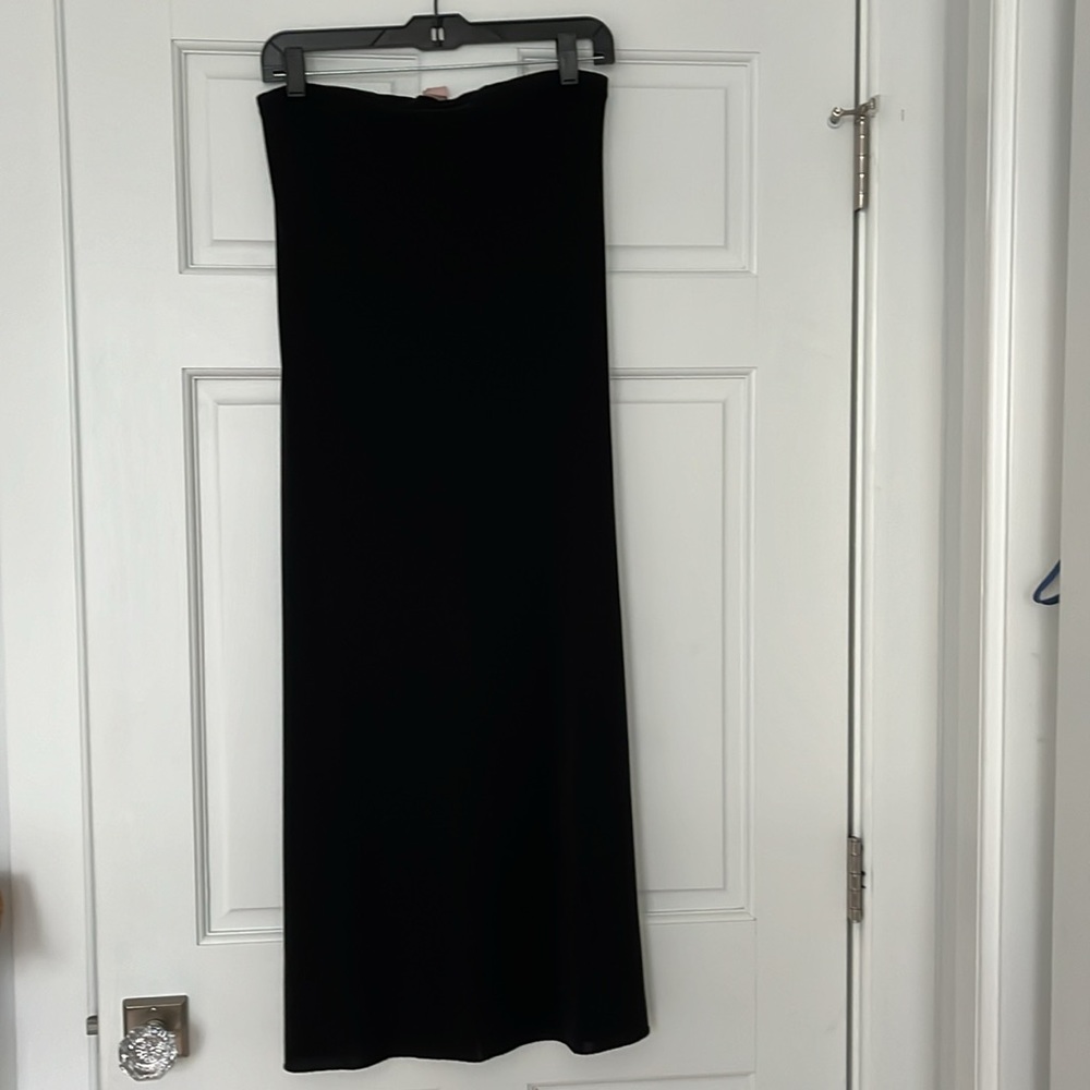Black J Crew size 6 strapless dress. Slinky and cute.